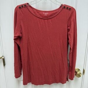 Motherhood Maternity Brick Red Long Sleeve shirt